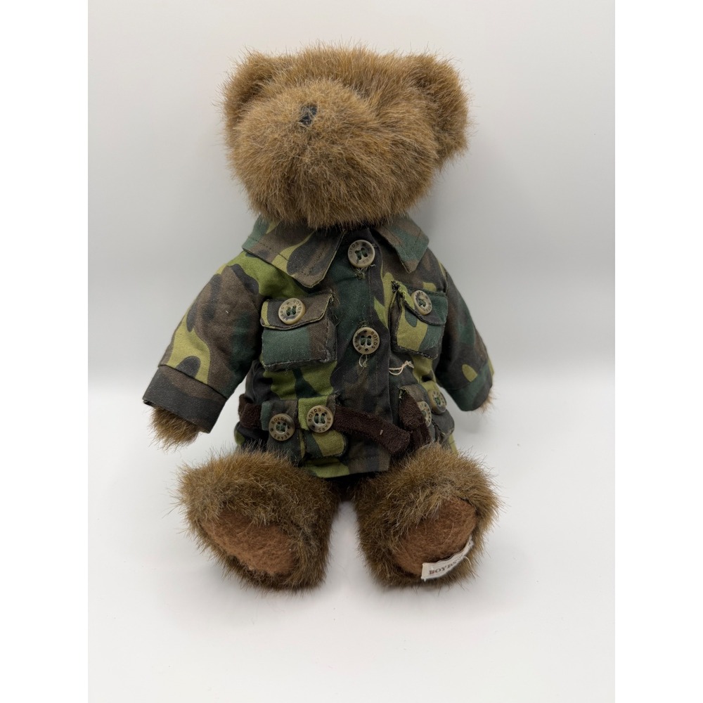 Boyds Collection Teddy Bear in Military Camouflage Jacket Plush Toy Brown Camo